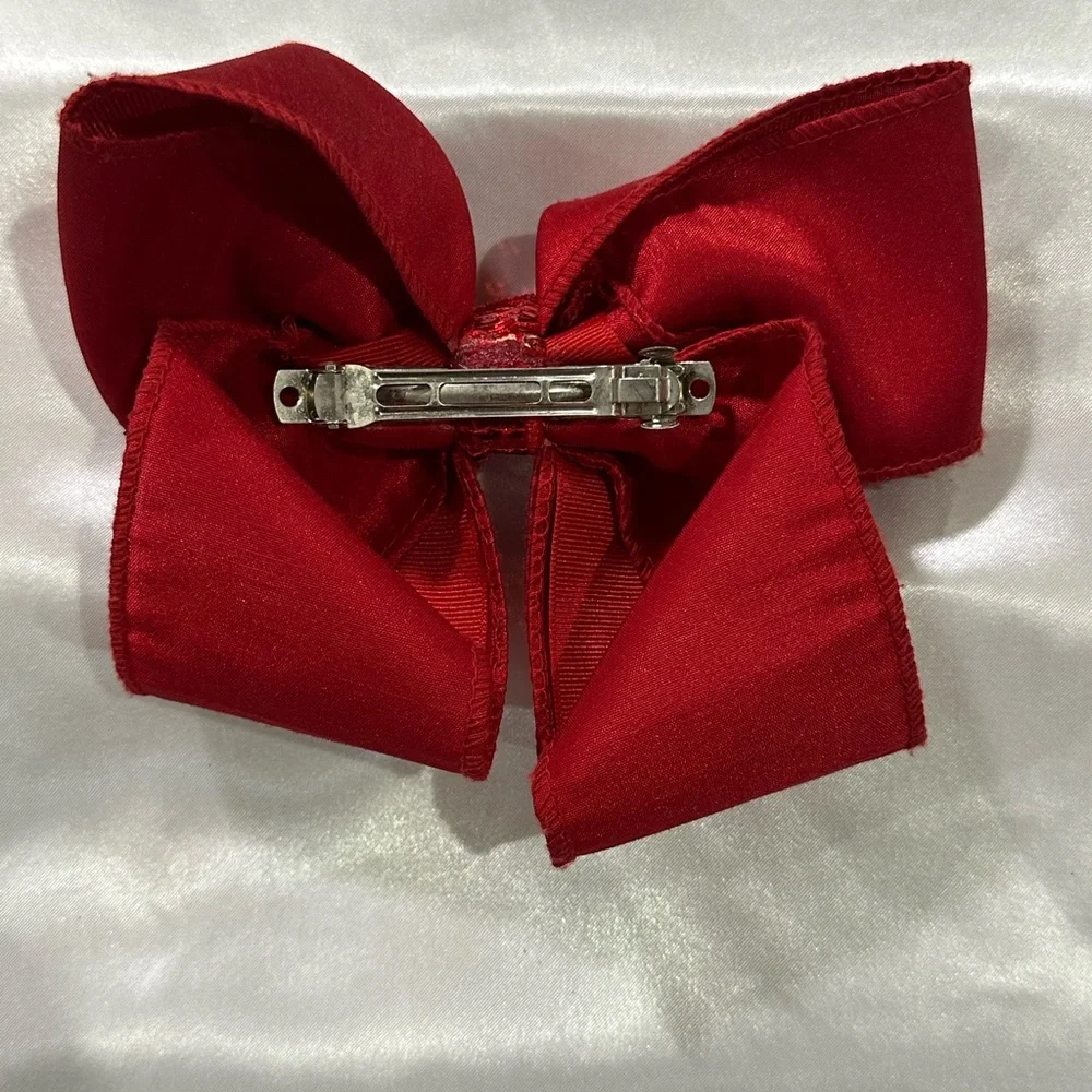 Red Satin Hair Bow- bundle 2+ and save on shipping costs